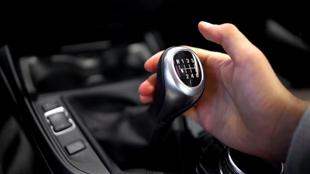 Manual gear on car.