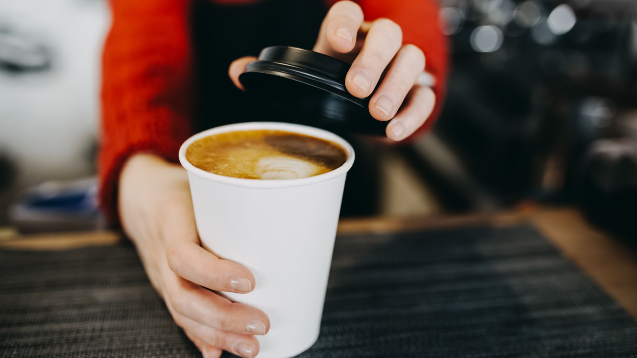 Person drinking coffee