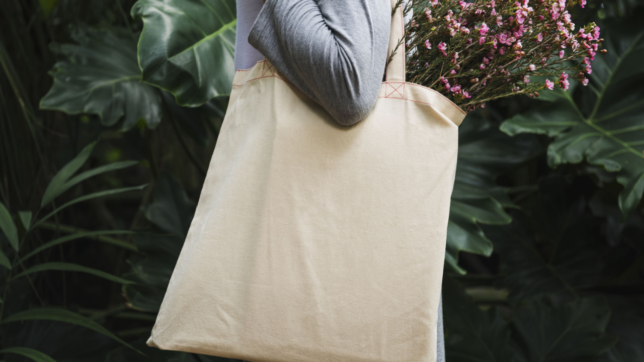 Person carrying a bag.
