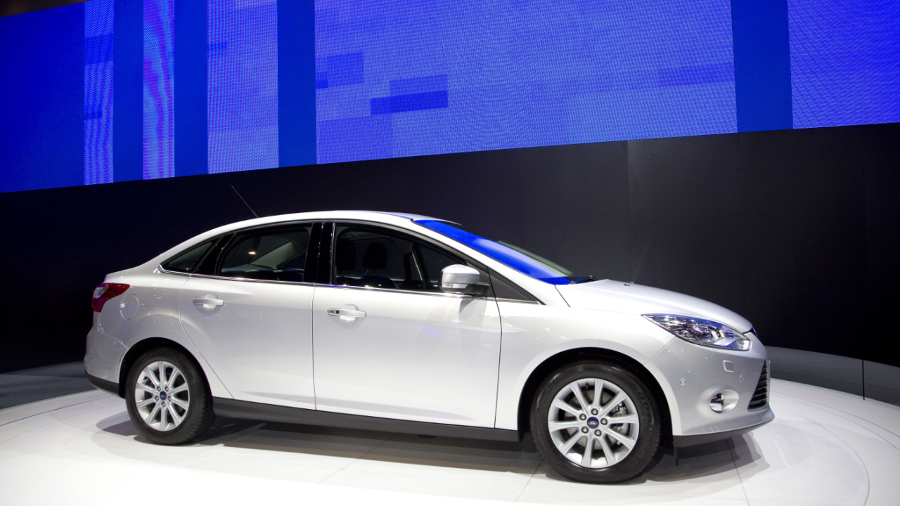 Ford Focus car on display at Ford booth