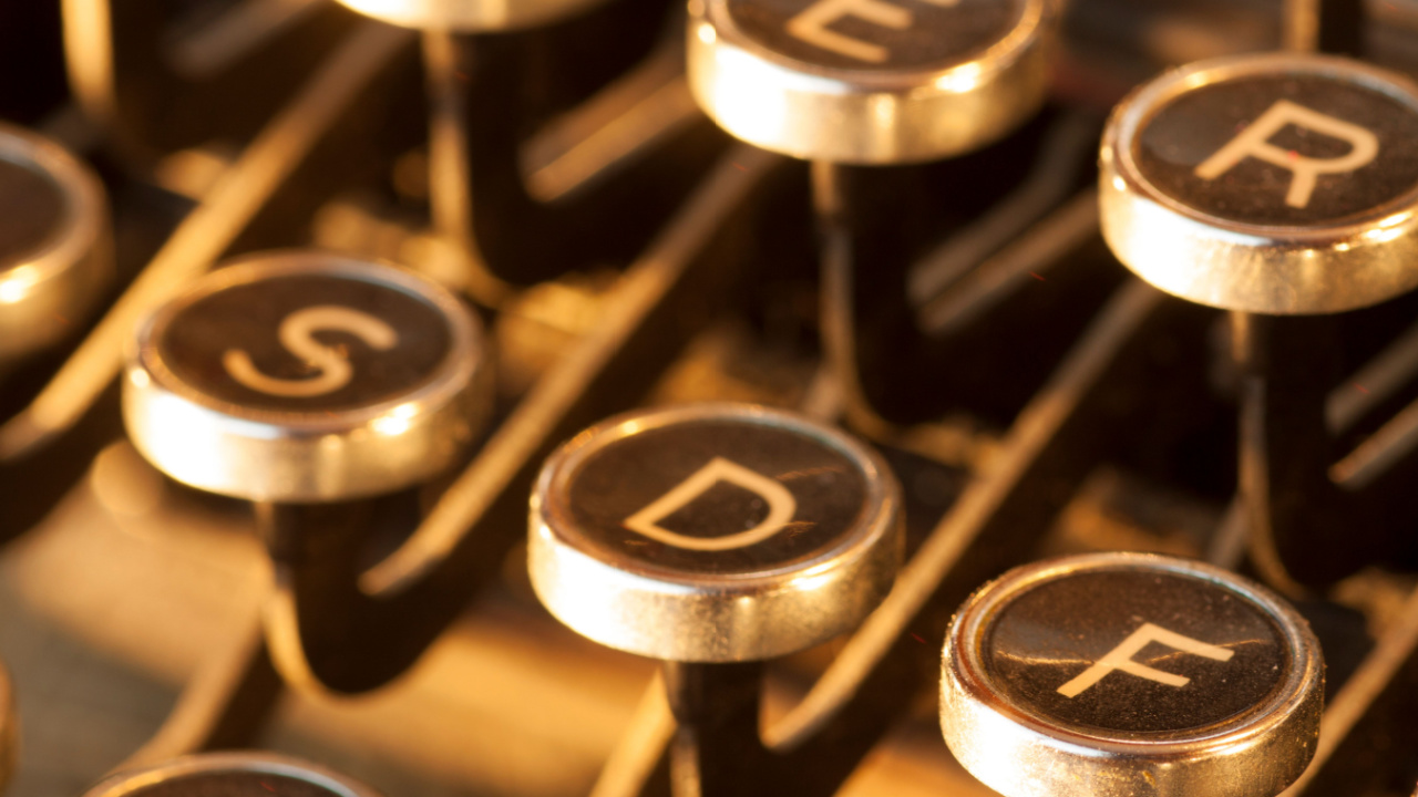 Letters on a typewriter.