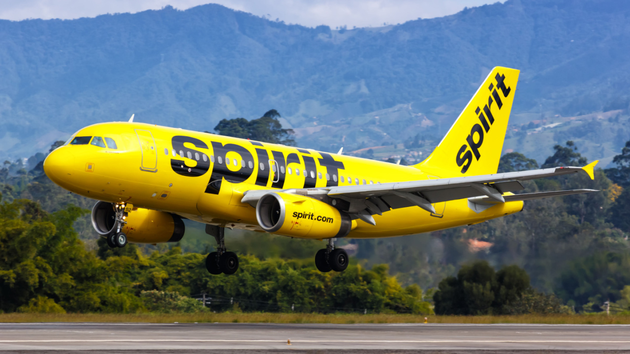 Spirit airlines plane.