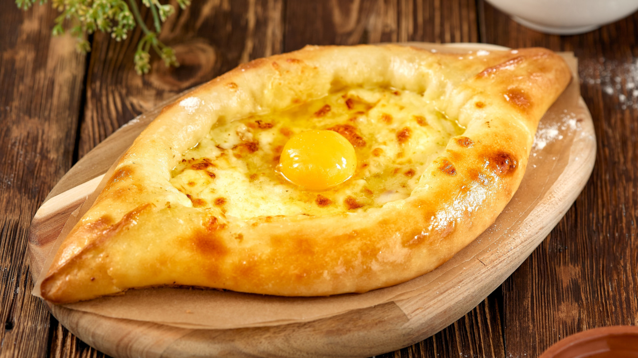 Georgian bread with egg and cheese.