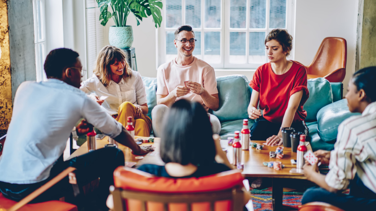 family playing a board game