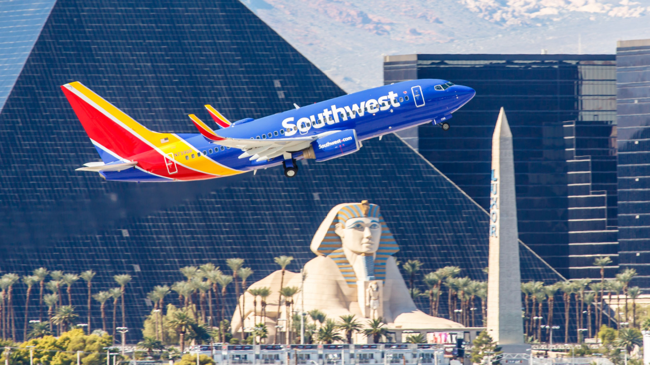 Southwest plane flying.